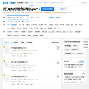 浙江媒体资源整合公司排名（排行榜） - 职友集